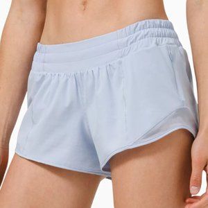 Lululemon Blue Linen Hotty Hot Low-Rise Shorts 2.5" Size 2